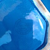 Blue ethnic dish or salad bowl