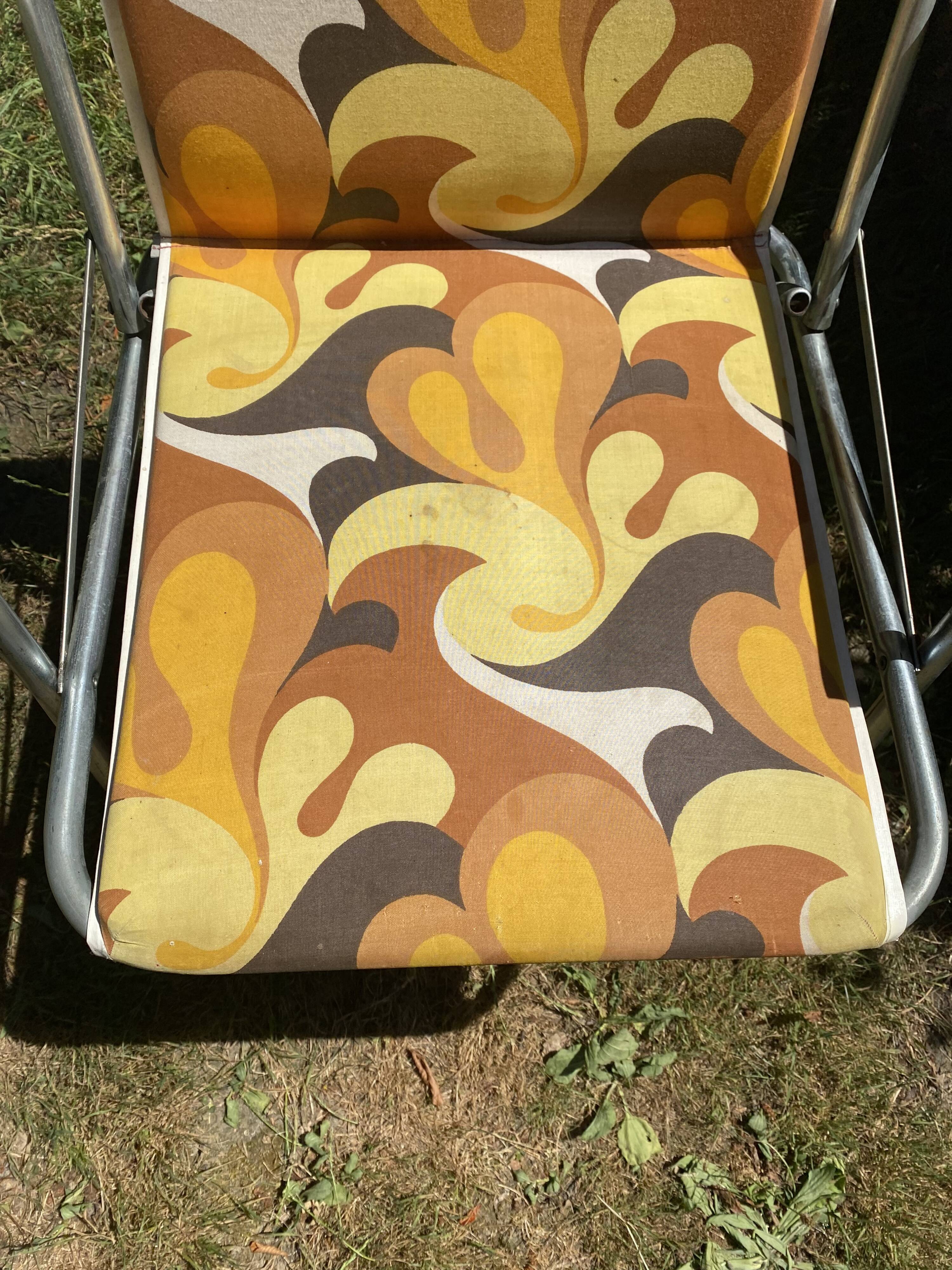 Folding camping chair, 70s garden armchair