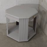 Art Deco side table repainted in "stormy" grey white