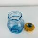Bubble glass bonbonnière from Biot, blue