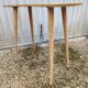 High table wood tray bean feet vintage compass