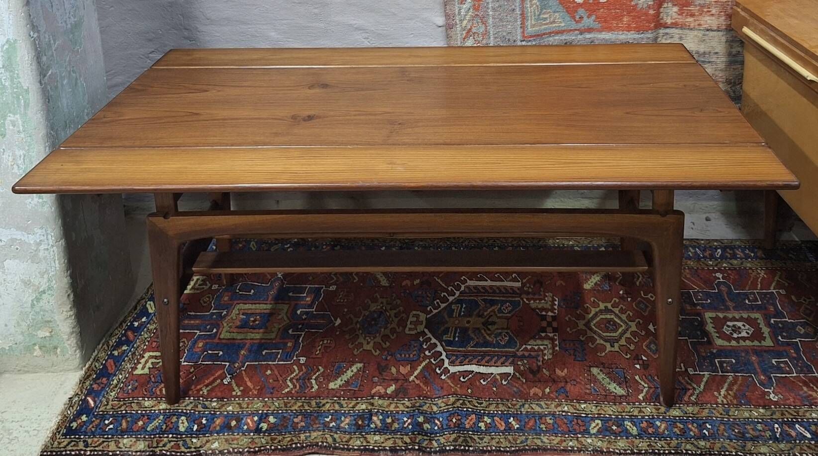 Metamorphic dining / coffee table in teak by Kai Kristiansen, Denmark 1960s
