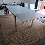 Glass and brass table with MDF extensions