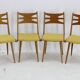 Ensemble de quatre chaises de salle à manger rares restaurées des années 1960, Tchécoslovaquie