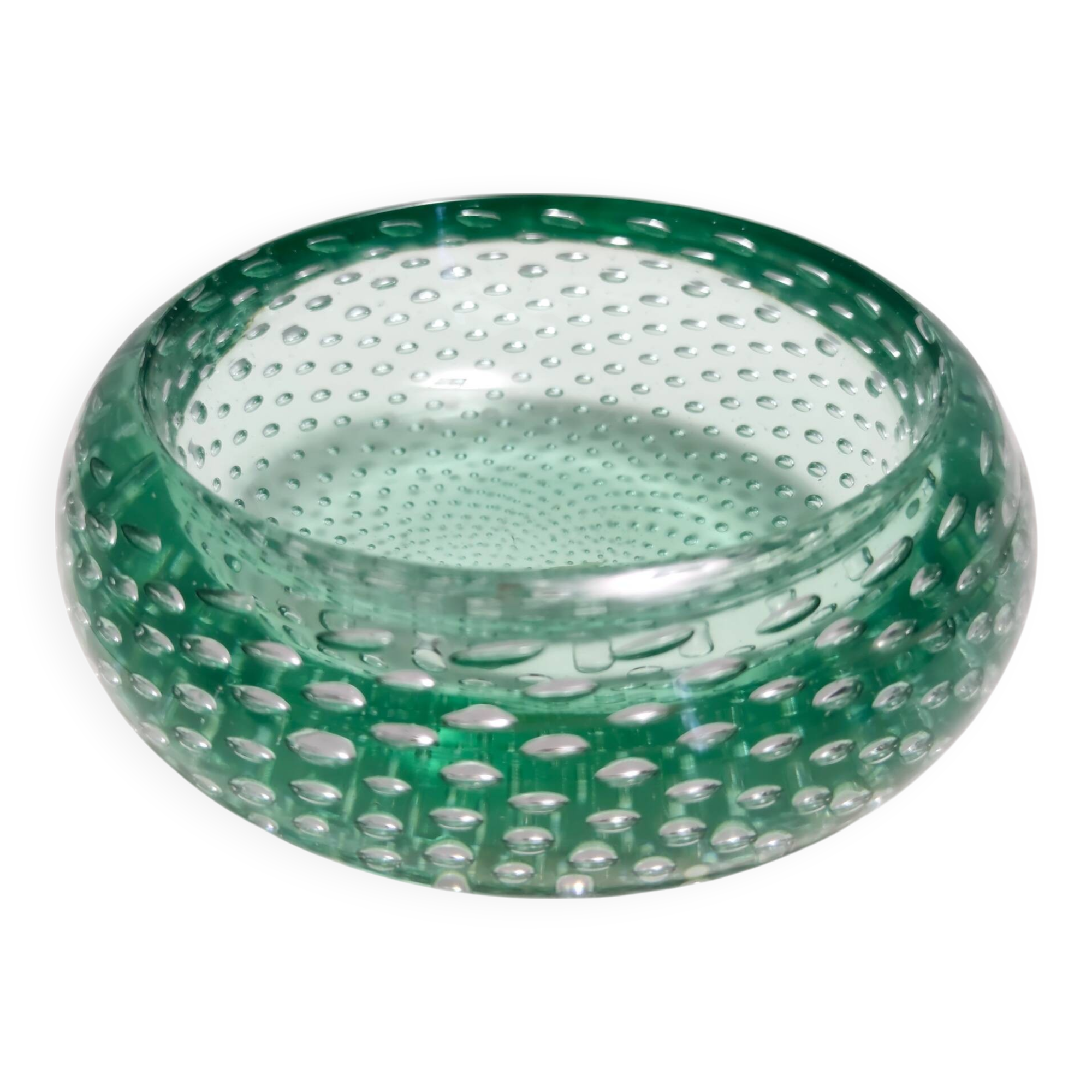 Aquamarine Bullicante Murano Glass Ashtray - Trinket Bowl