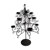 Black metal candlestick for 12 candles