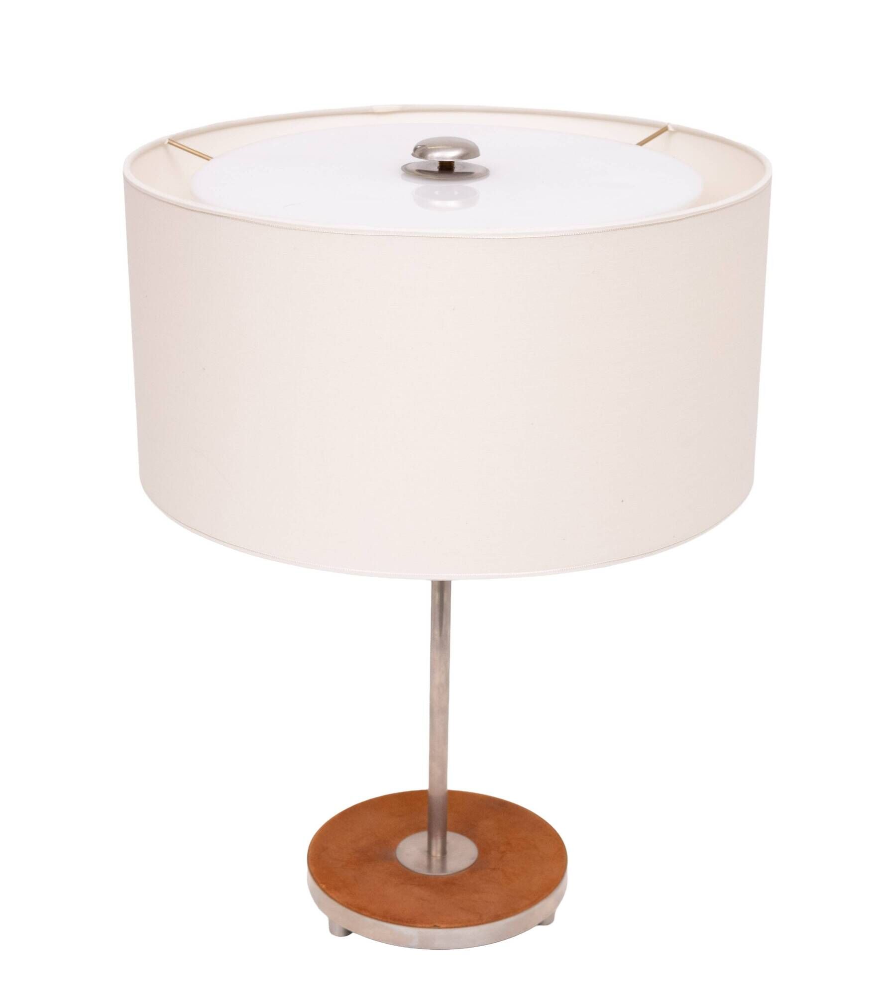 Table or Desk lamp Leather inlay attrib to J.T.Kalmer 1960s