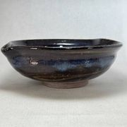 Ao-Hagi Blue Serving Bowl by Seigan Yamane, Contemporary Hagi Ware, Japan