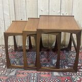 Suite of 3 G-Plan nesting tables in teak from the 70s
