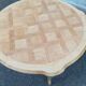 Round extendable dining table Louis XV stripped in solid cherry wood 1960