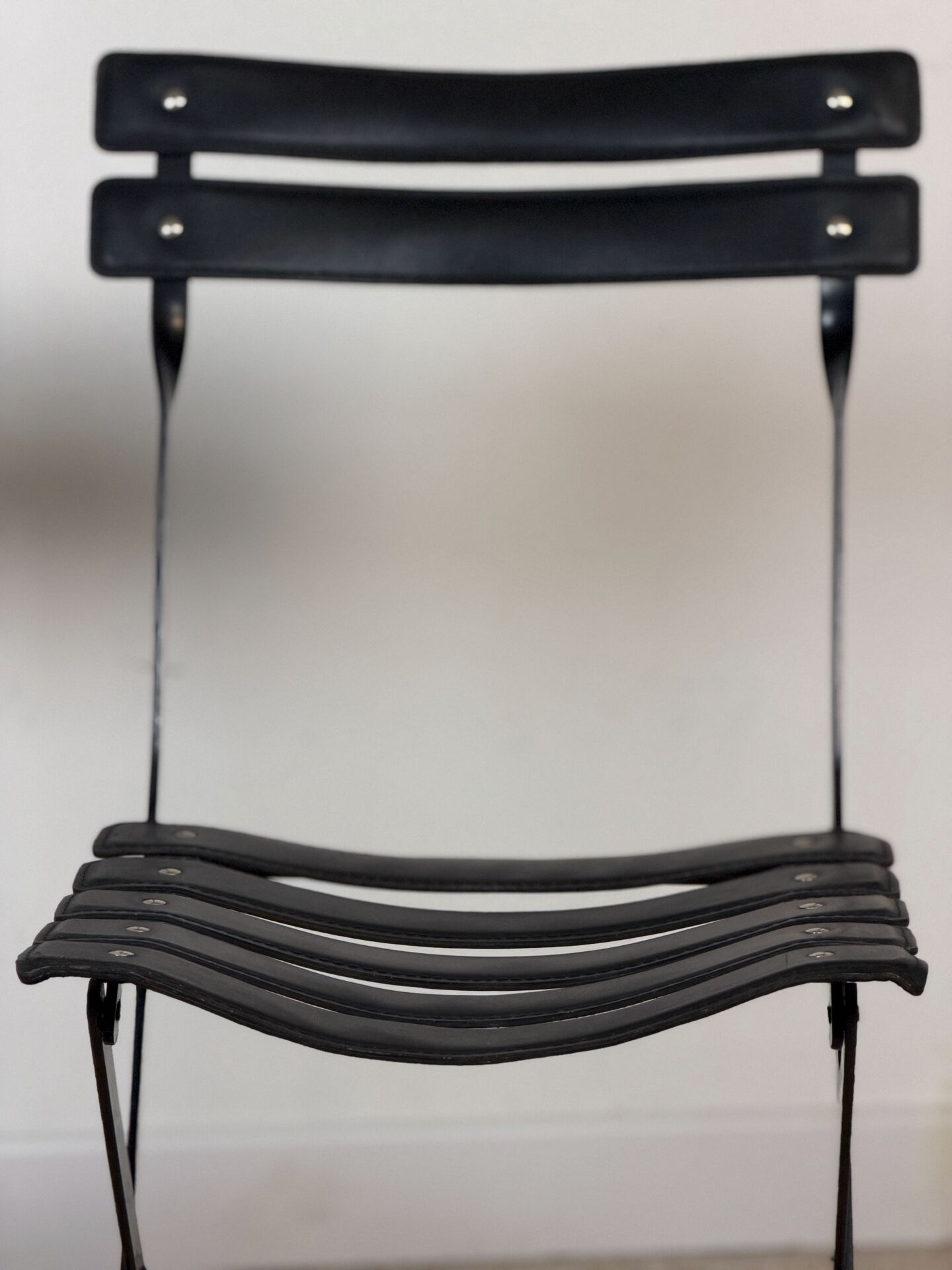 Pair of Celestina chairs by Marco Zanuso for Zanotta in black leather.