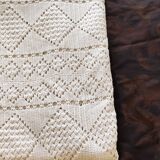 White cotton bedspread, crochet bedspread