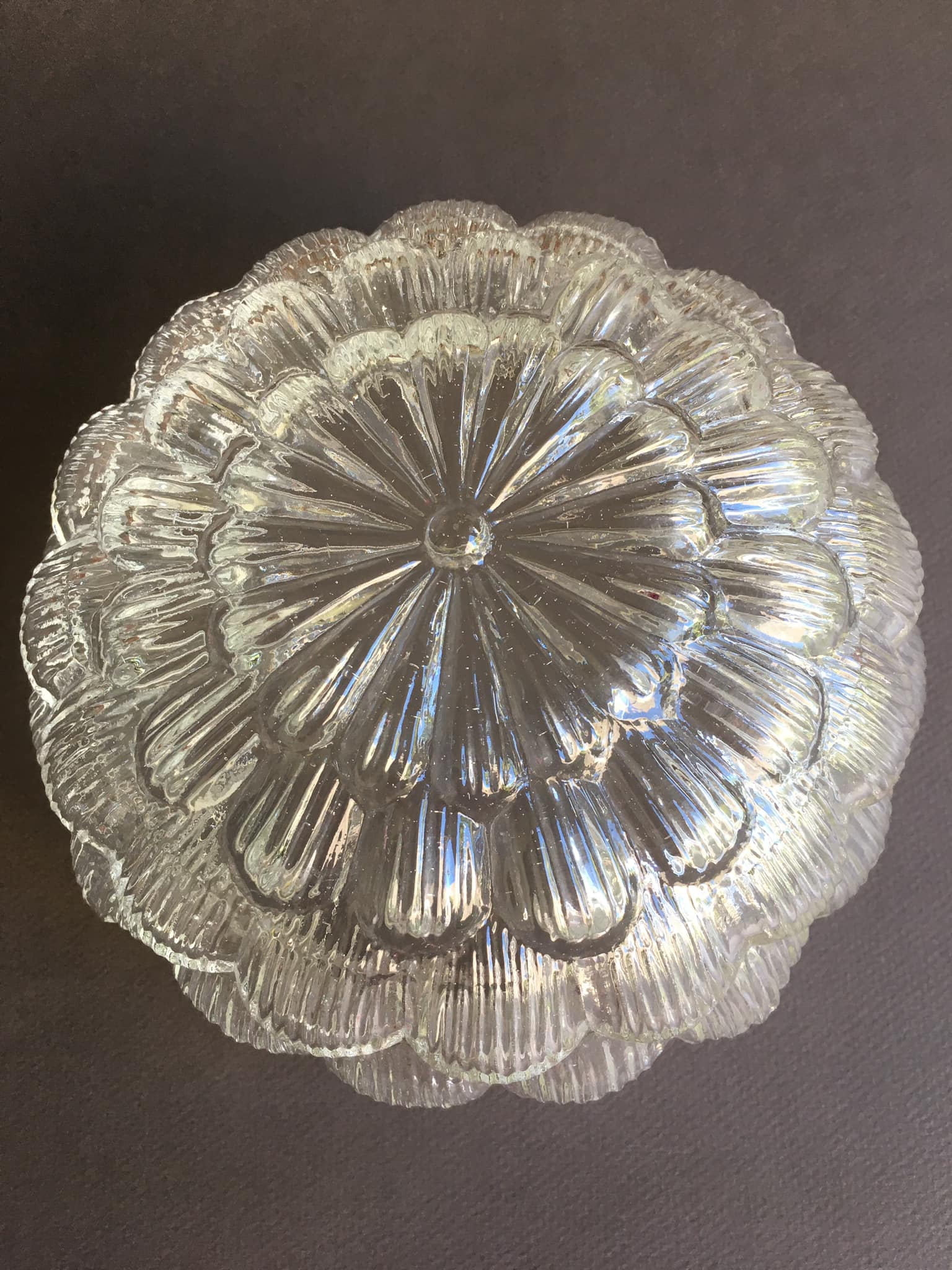 Flower globe in worked glass