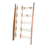 Cherry Veneer Entryway Coat Rack with Mirror, Italy