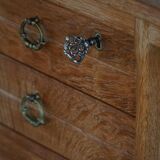 Free-standing oak desk, Mid-century modern Danish, Henning Kjærnulf, 1950s