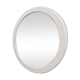 Large vintage round mirror with a white border.
