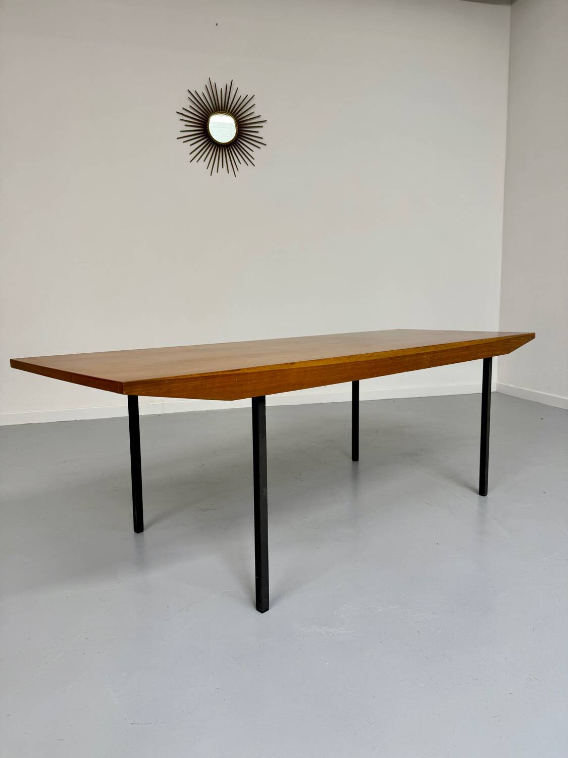 Antique Wilhelm Renz designer wooden coffee table, vintage Scandinavian style, 1960s