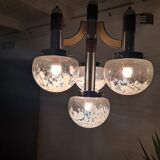 Large Italian Mid Century  Chandelier Pendant Murano Glass
