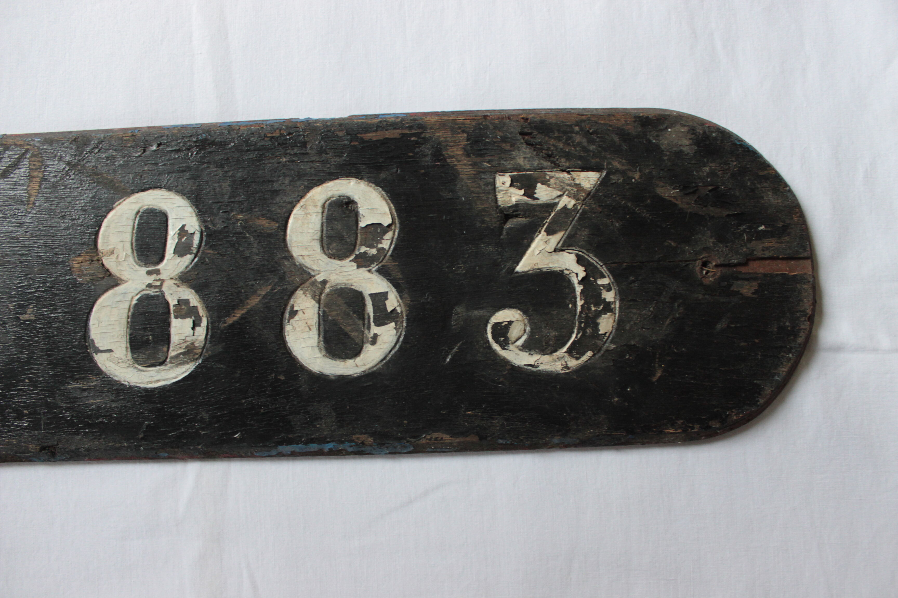 Old boat license plate