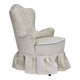 1950s, Danish armchair, reupholstered, creamy/white floral fabric.