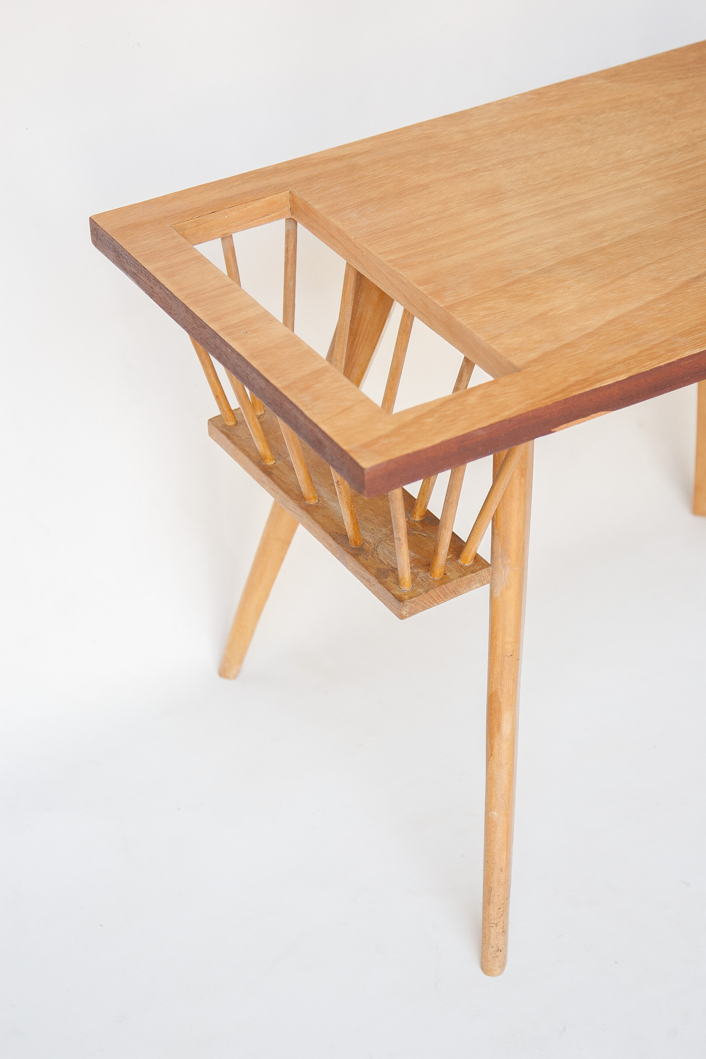 Vintage table, wooden table feet compass, side table, coffee table, lounge magazine table, retro, wooden table, table, 70's