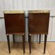 Pair of Louis XVI style bedside tables in mahogany
