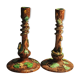 Pair of candlesticks in dabbling Thomas Sergeant