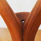 Danish teak and opaline wall lamp