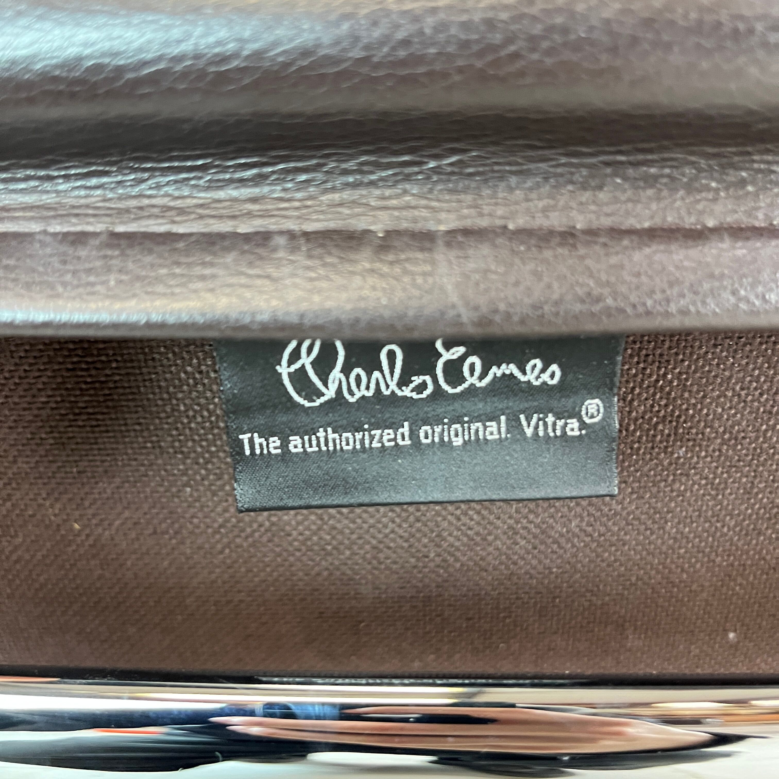 Eames Vitra for Herman Miller brown leather Soft Pad Group chair