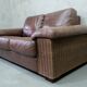 Italian Rattan and Leather Sofa, 1970s