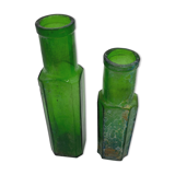 Set of two green vials