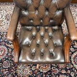 Classic English Chesterfield Desk Chair Brown