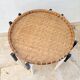 Vintage coffee table wood and rattan 1960