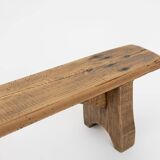 Rustic low bench in solid wood, France ca. 1850