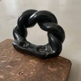 Vintage wooden and ceramic tray