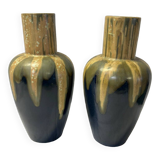 Pairs of Denbac earthenware vases