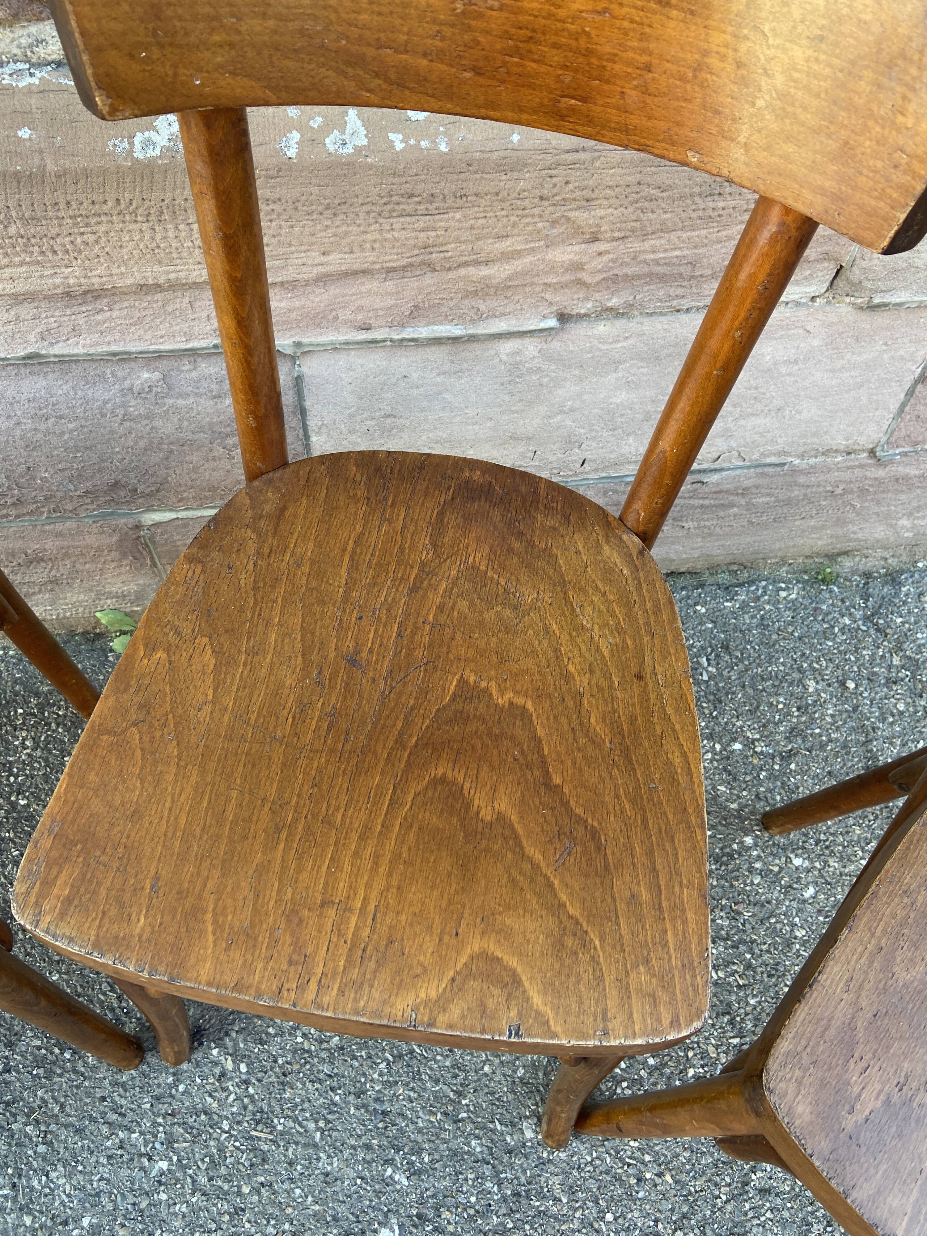 4 curved wooden chairs bistro coffee barter vintage