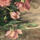François Félix Roubaud Nature morte huile sur panneau de bois bouquet roses pivoines XIX
