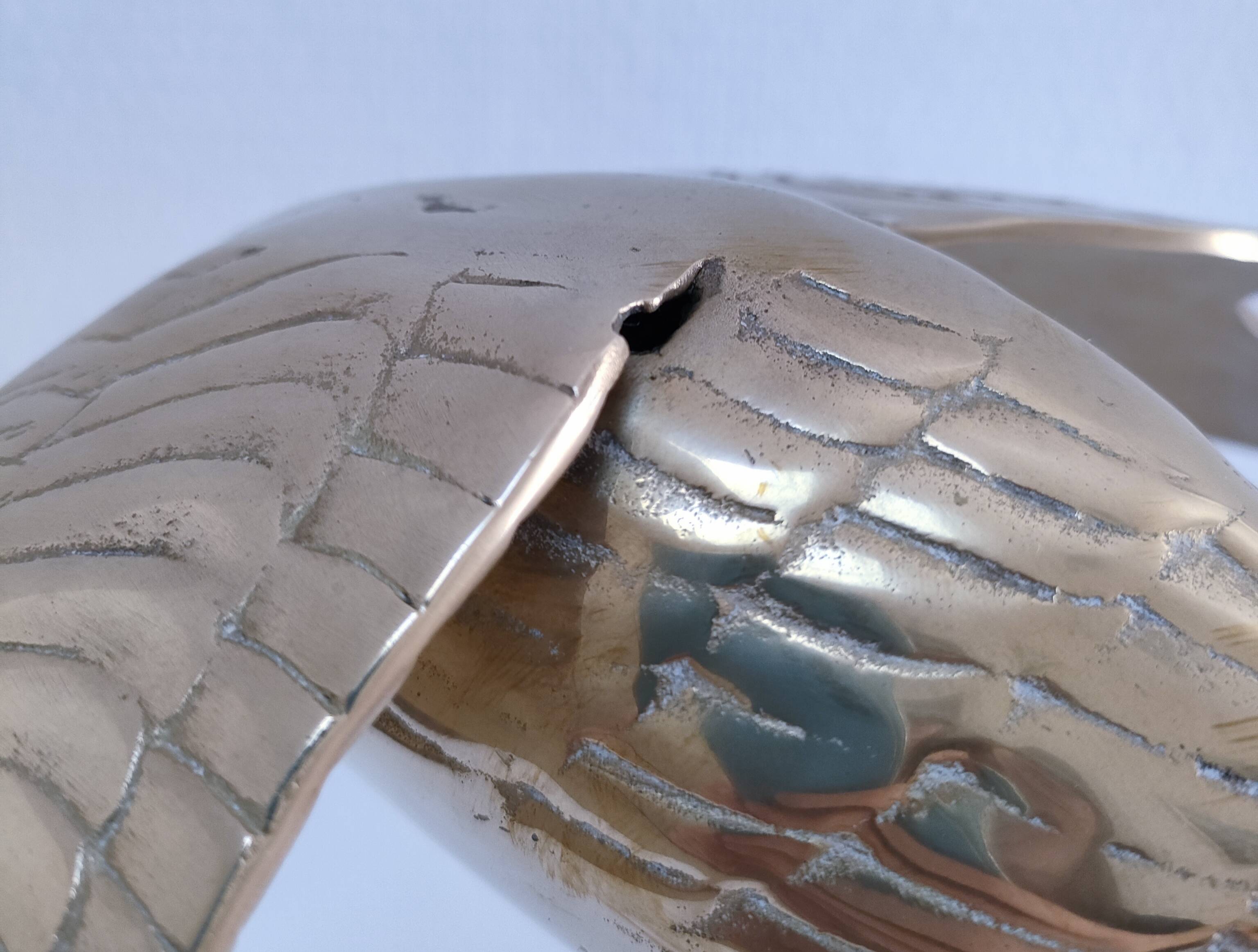 Couple grues laiton massif années 80 H. 48 cm