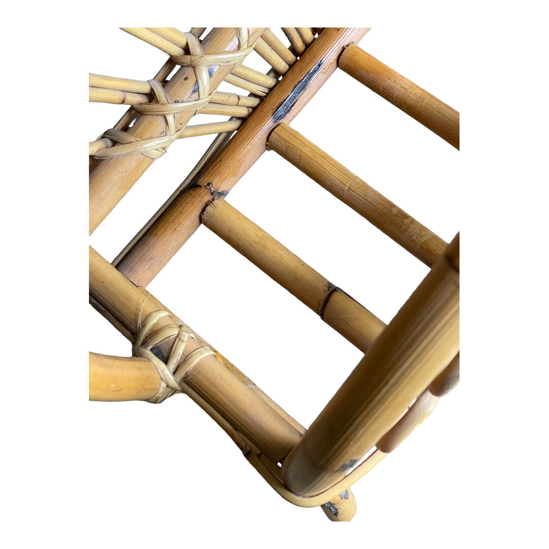 Magazine holder or vintage rattan bamboo plants