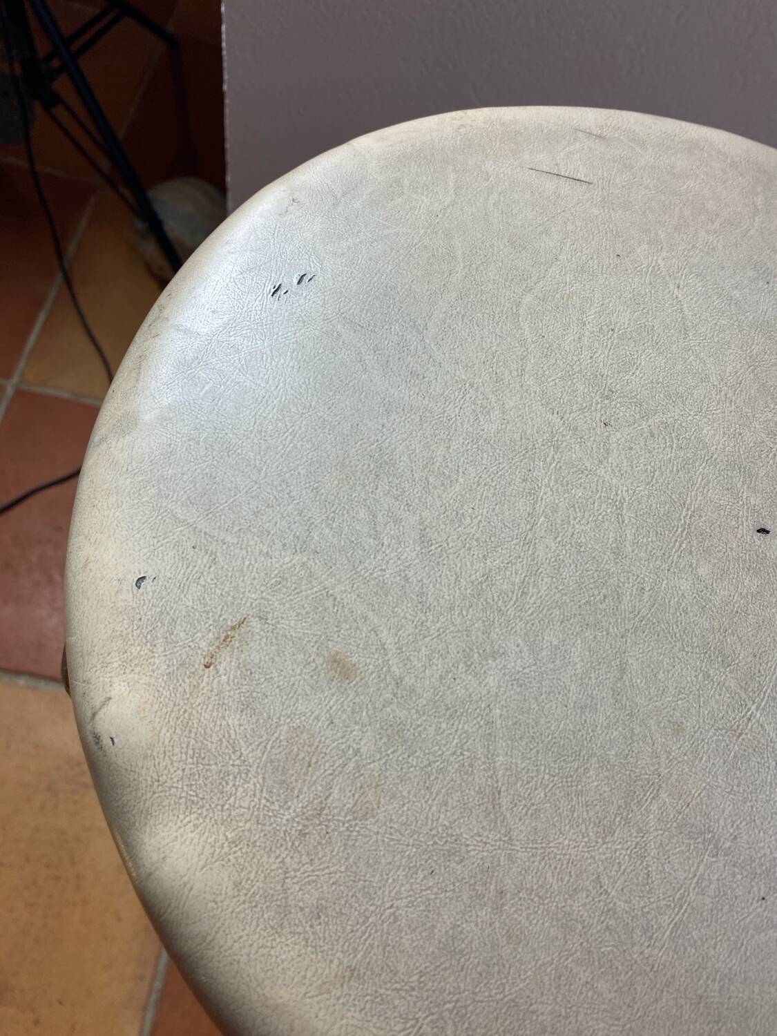 Vintage industrial metal stool
