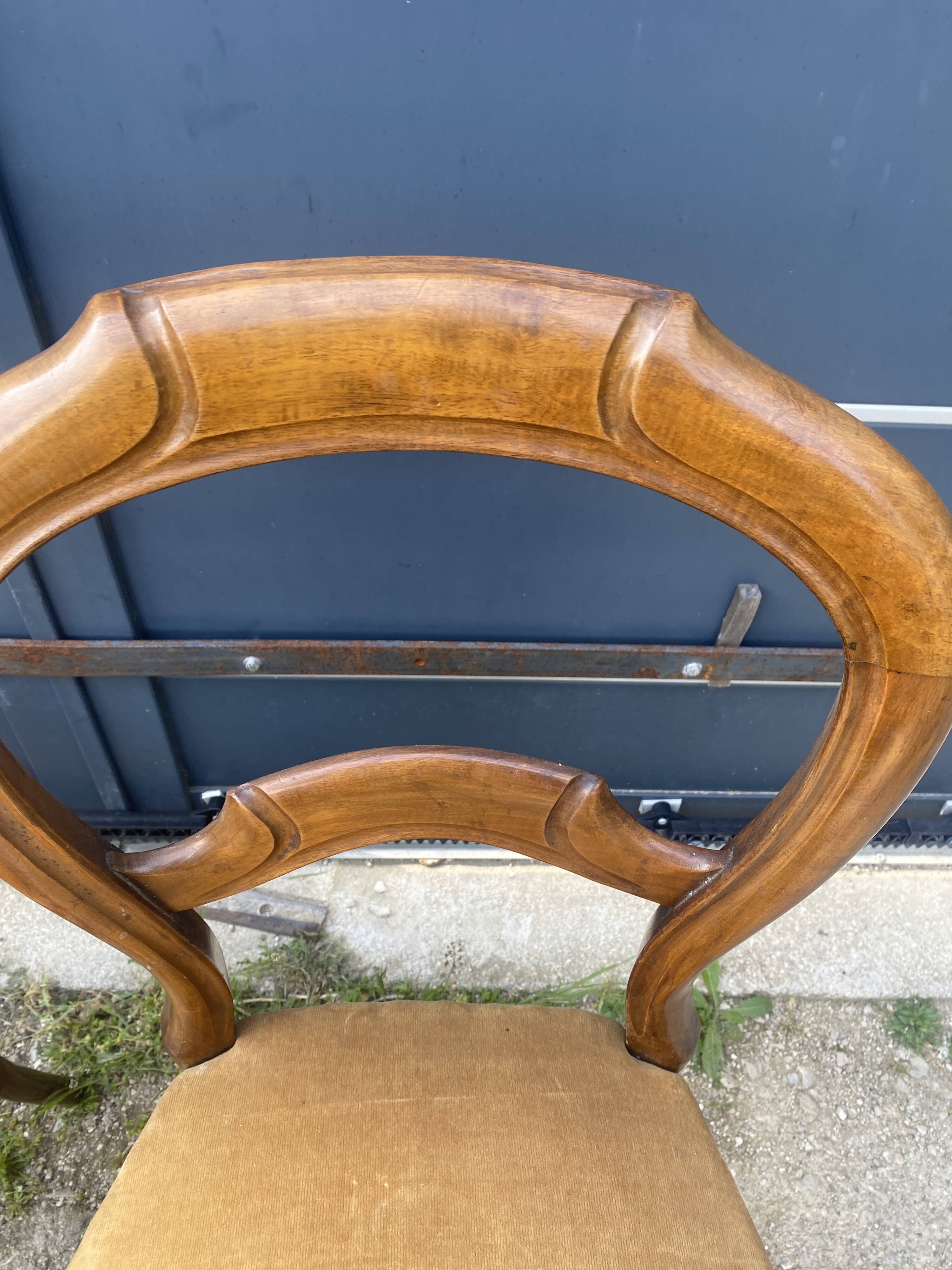 2 chaises velours jaunes