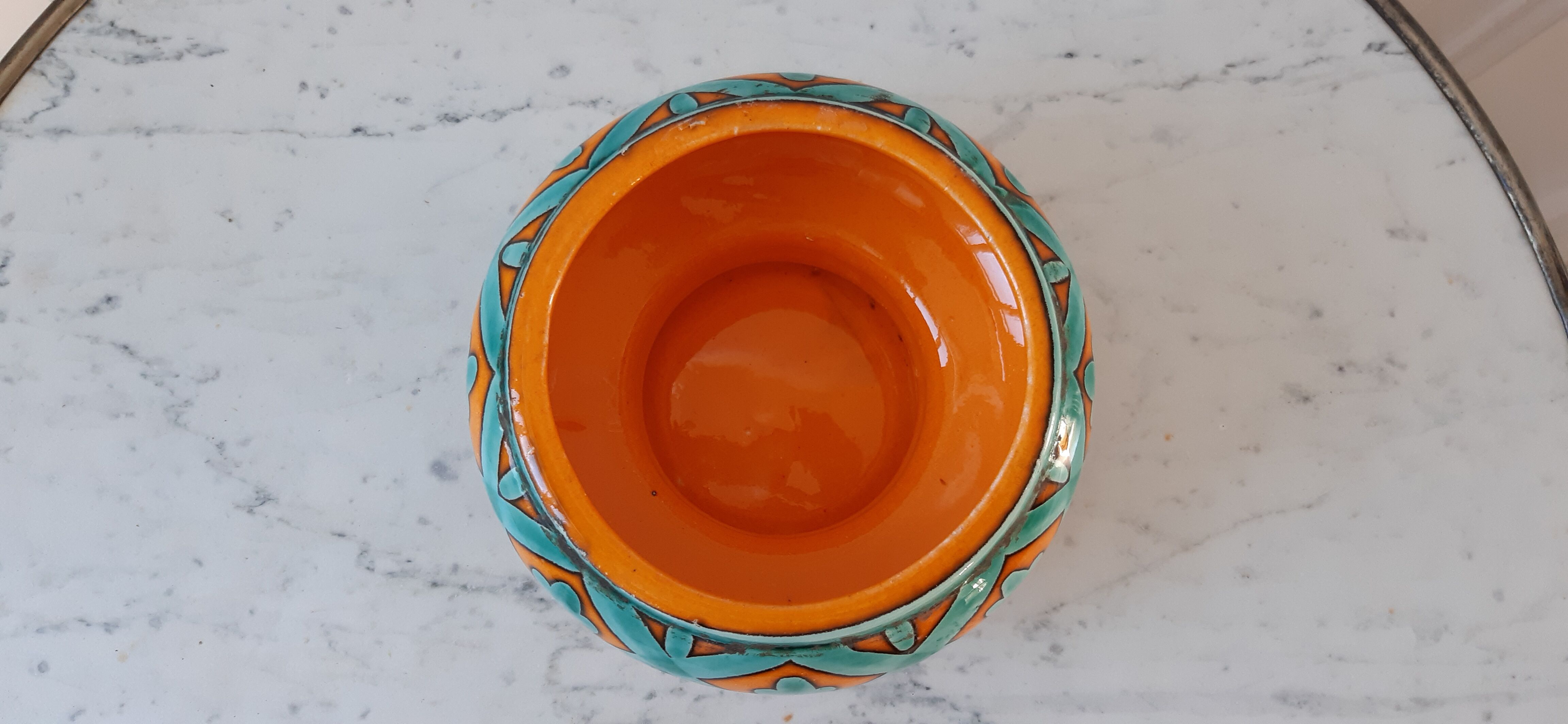 Pocket tray / pot in colored ceramic Saint-Clément signed 60s