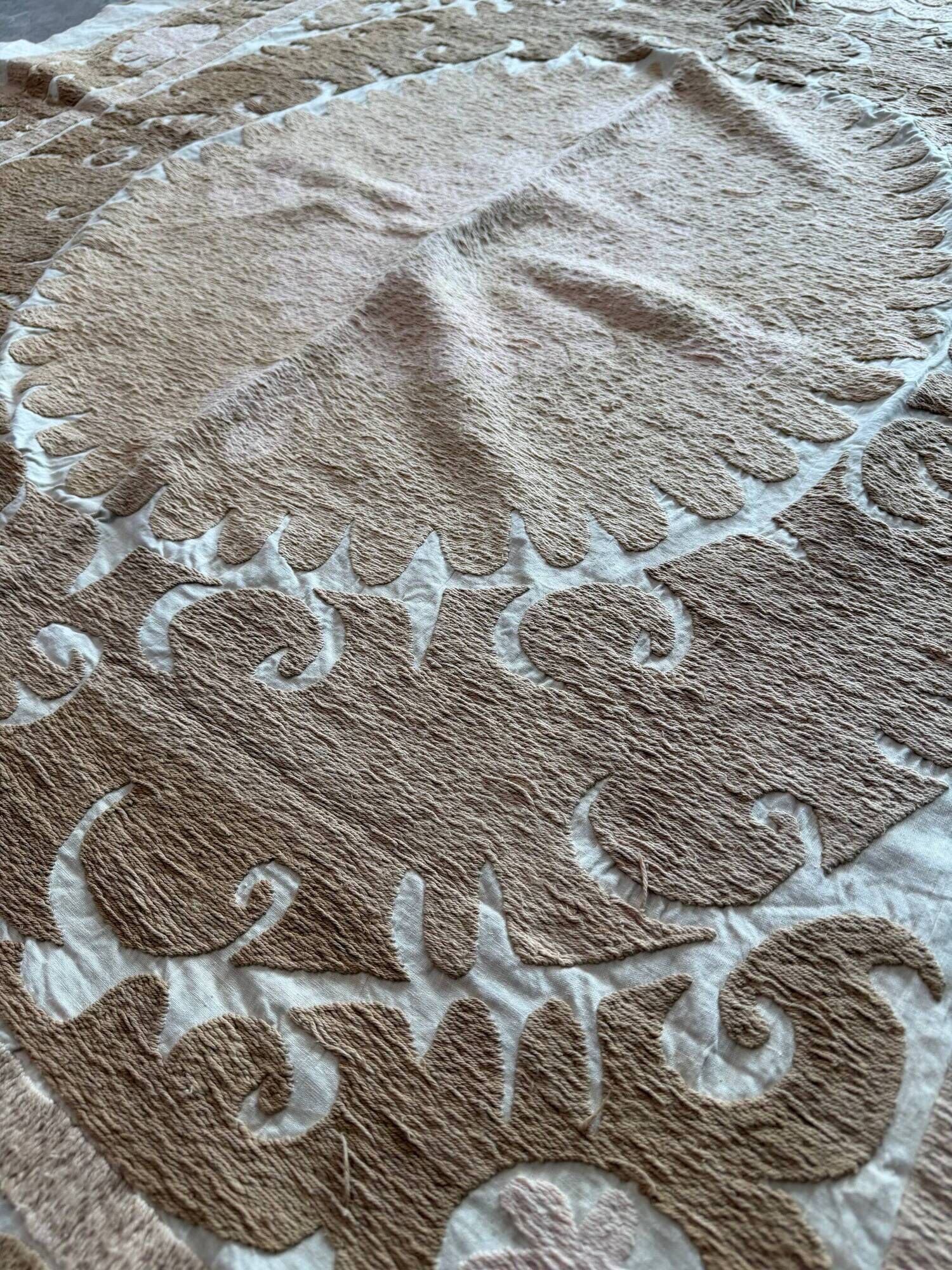 Vintage hand-embroidered tablecloth 132x140 cm