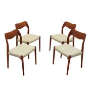 Set of four teak chairs, Danish design, 1960s, designer: Niels Otto Møller