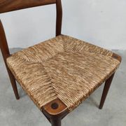 Wilkhahn vintage teak papercord dining chairs Georg Leowald model 351