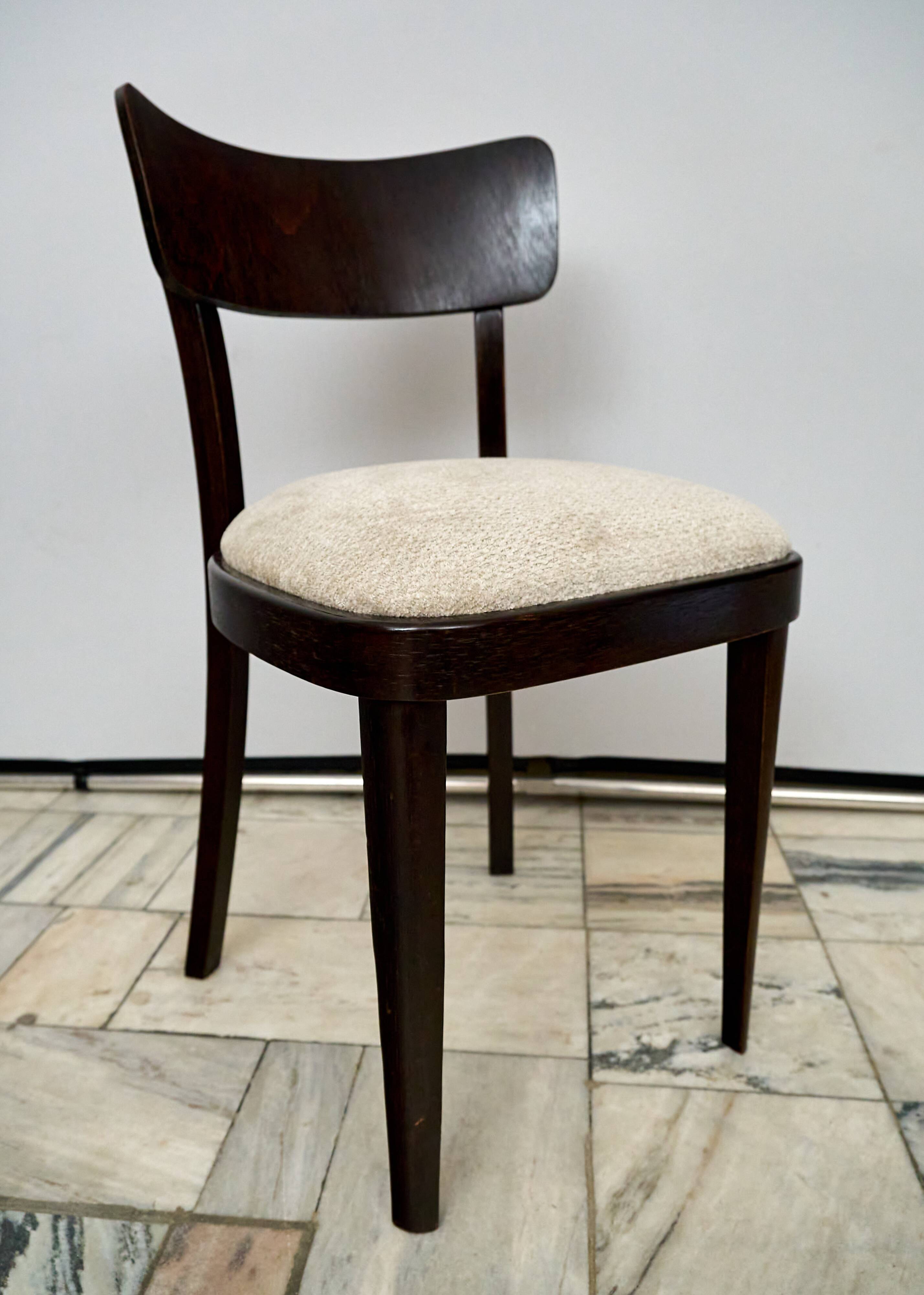 Ensemble de quatre chaises TON Tchécoslovaquie années 1960