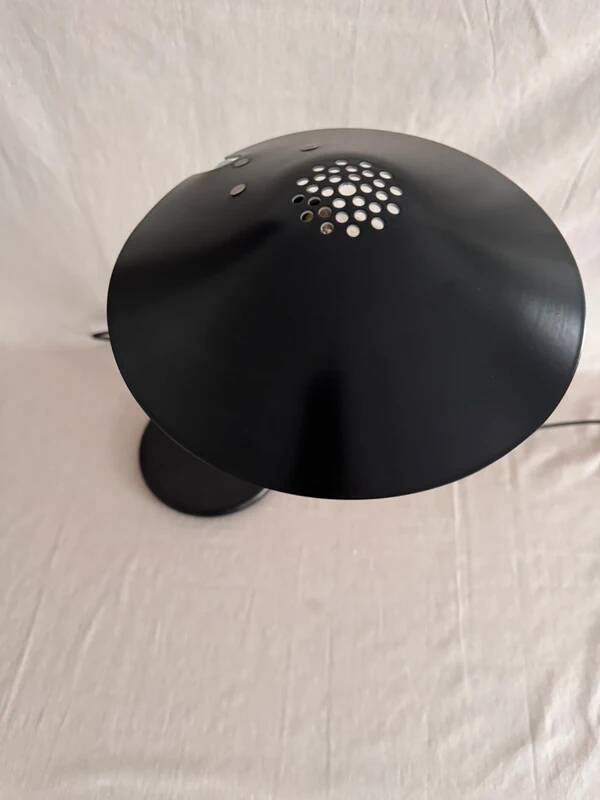 Lampe vintage postmoderne Aluminor noir et argenté