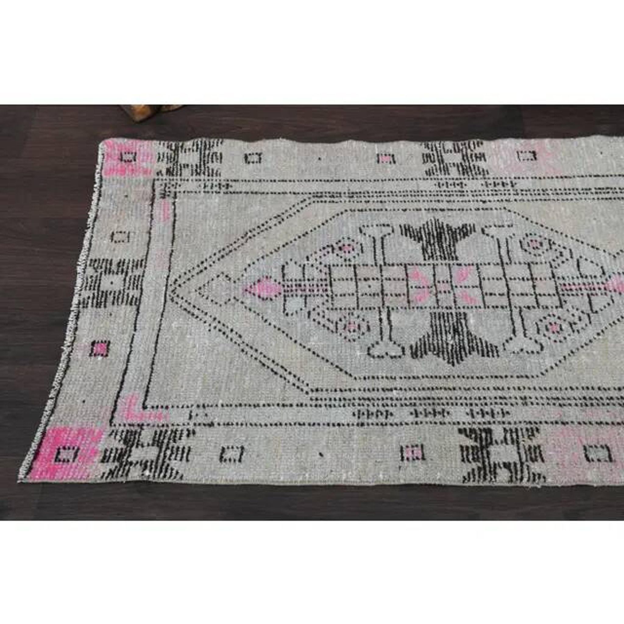 1970s Turkish Oushak Handmade Wool Cotton Beige Runner 77x245