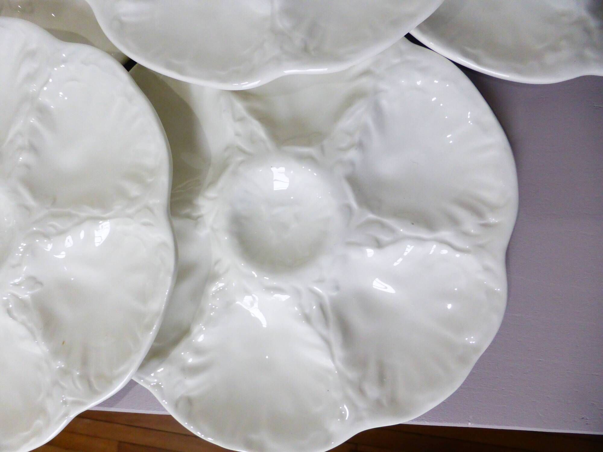 6 vintage oyster plates from the Gien factory